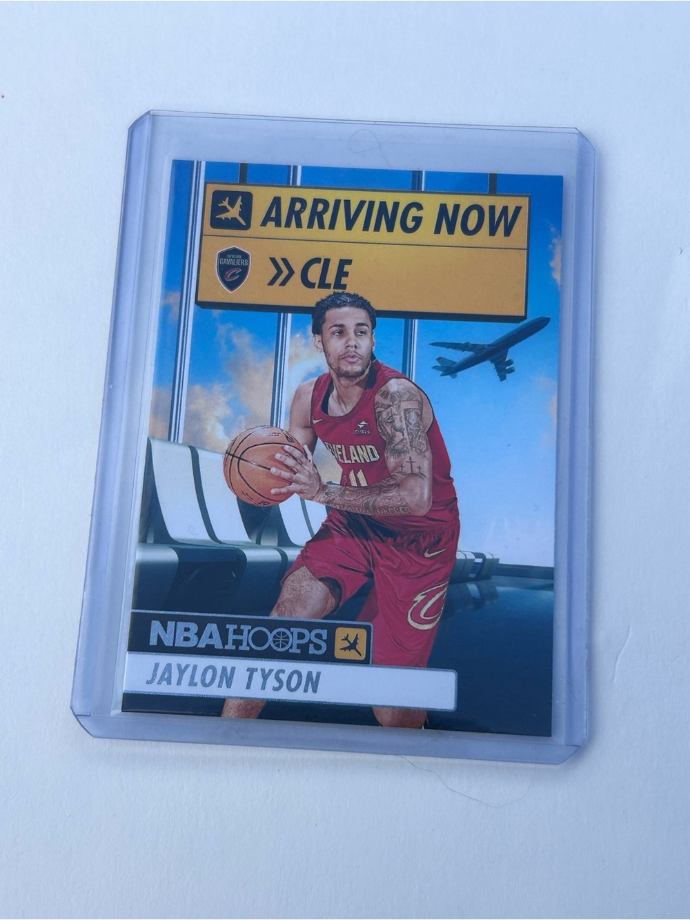 Panini NBA Hoops Jaylon Tyson Arriving Now Cavaliers card in top loader